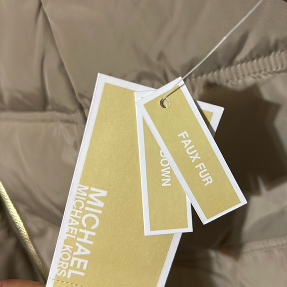 Michael Kors winter jacket. Tan, medium, never worn, new with tags. - Picture 2 of 3